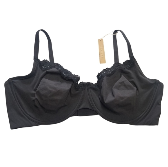 NEW! Skims Fits EVERYBODY Lace Underwire Bra 46DDD Onyx - Picture 1 of 3